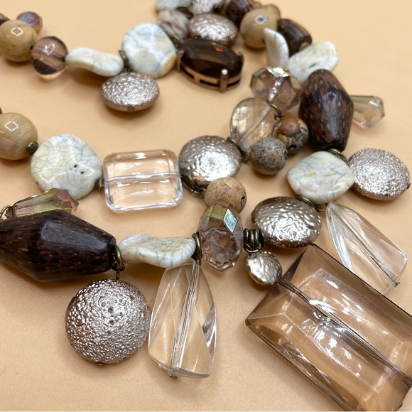 Beautiful Vintage 1990’s Jewelry Chico’s Statement Bib 3 Strand Necklace - Picture 2 of 6